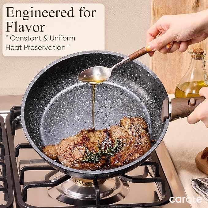 CAROTE 17pcs Pots and Pans Non Stick, Cookware Sets Detachable Handle,