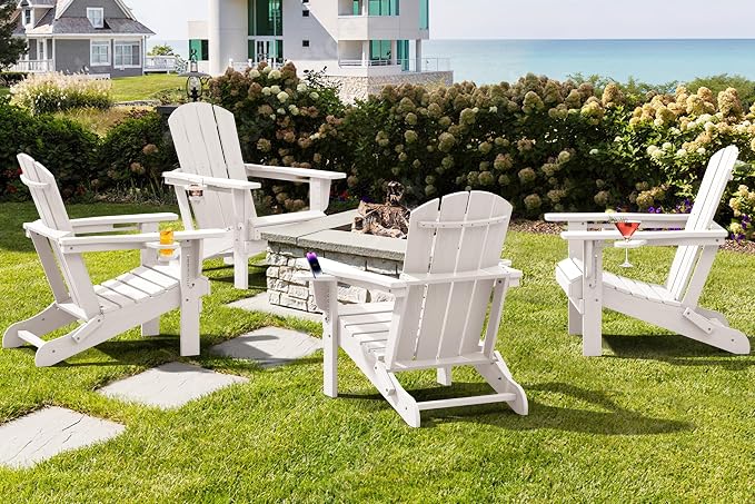SERWALL Adirondack Chair with Cup Holders