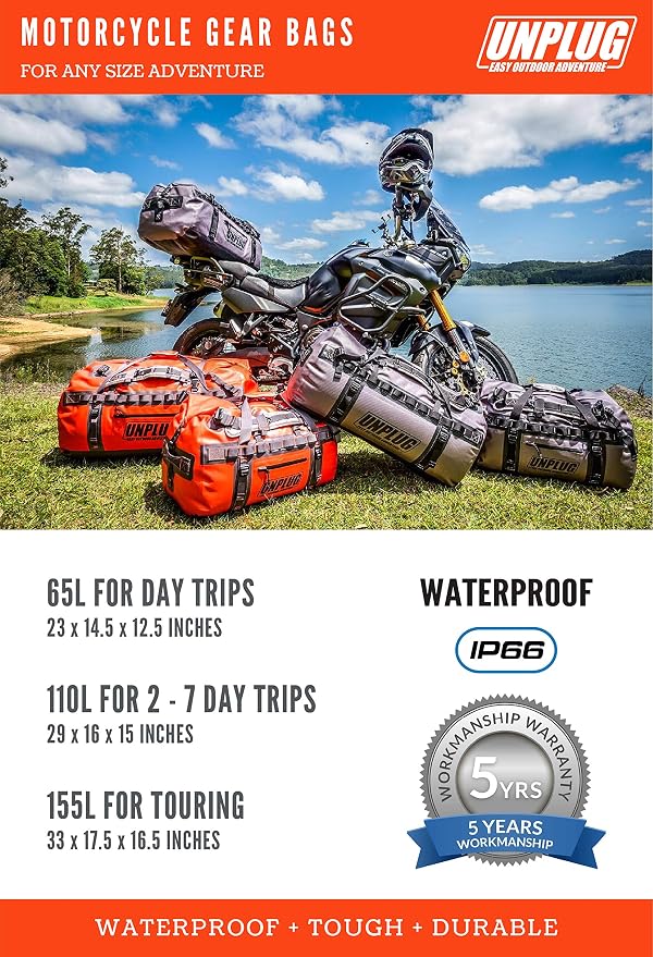 UNPLUG Waterproof Bags for Travel -1680D Heavy Duty Waterproof Duffel Bag for