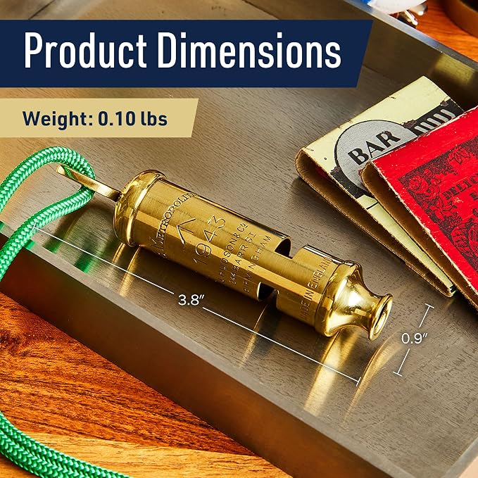 Brass Whistle with Keychain Ring