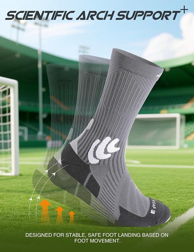 Men's Compression Running Socks: Coolmax Athletic Crew Socks Moisture Wicking