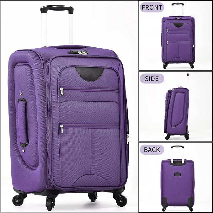 Merax Softside Luggage Set Softshell Lightweight 3 Piece Spinner Suitcase