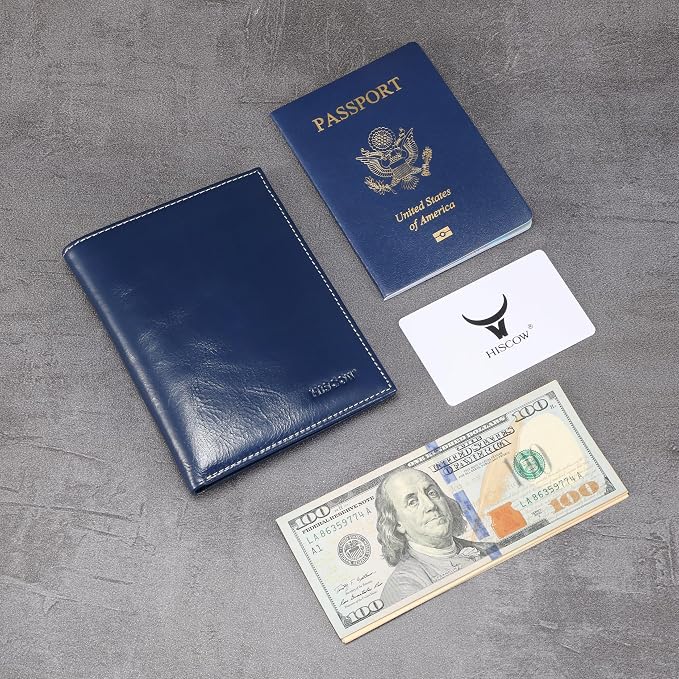 HISCOW Italian Leather Passport Holder