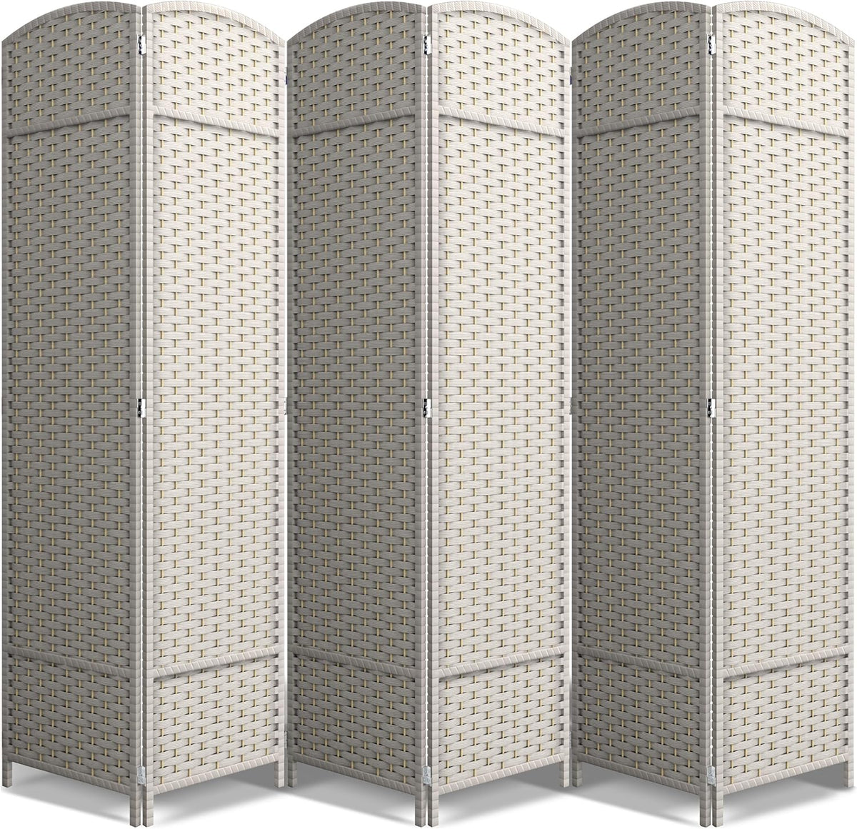 Sorbus 6 Panel Room Divider 6 ft. Tall - Privacy Screen, Extra Wide Double Hinged Panels, Mesh Hand-Woven Design, Partition Room Dividers and Folding Privacy Screens, Wall Divider for Room Separation