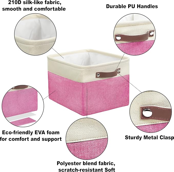 SIMPLE HOUSEWARE Large Fabric Storage Bin, 3 Pack