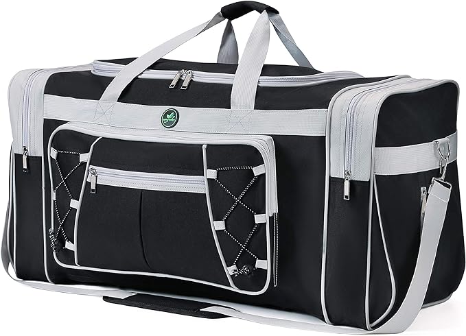 Travel Duffle Bags for Men 26" Black Weekender Over Night Carry On Bag