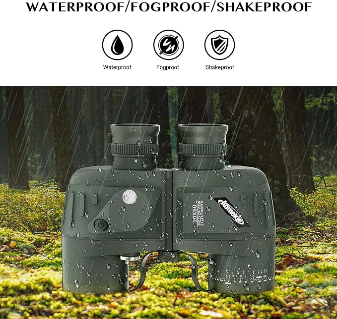 AOMEKIE Marine Binoculars for Adults 10x50 Waterproof Binoculars