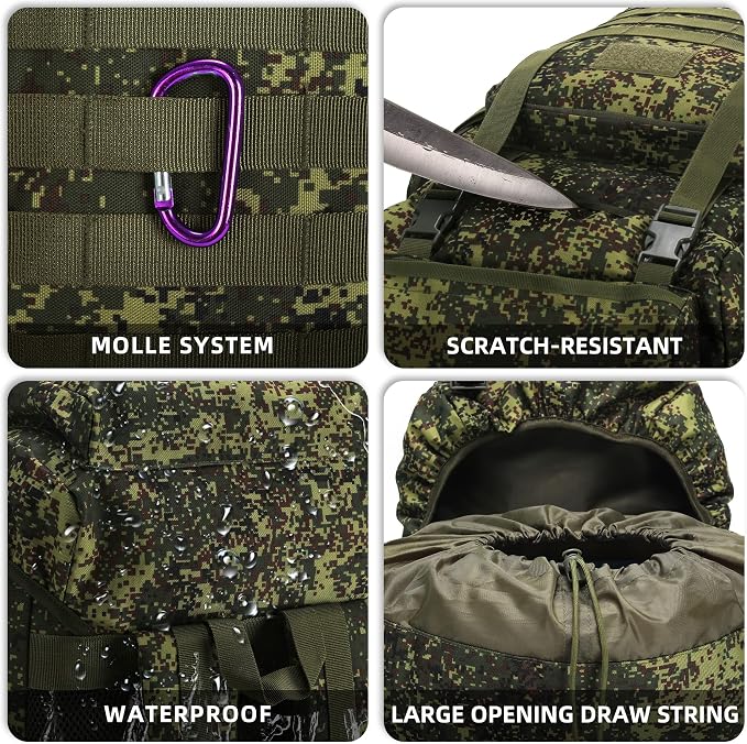 King'sGuard 70L Camping Hiking Backpack Tactical Backpack Military Molle