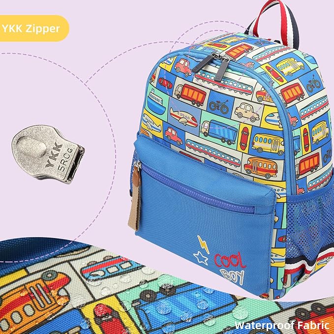 willikiva Cartoon Bus 12 Kindergarten Backpack
