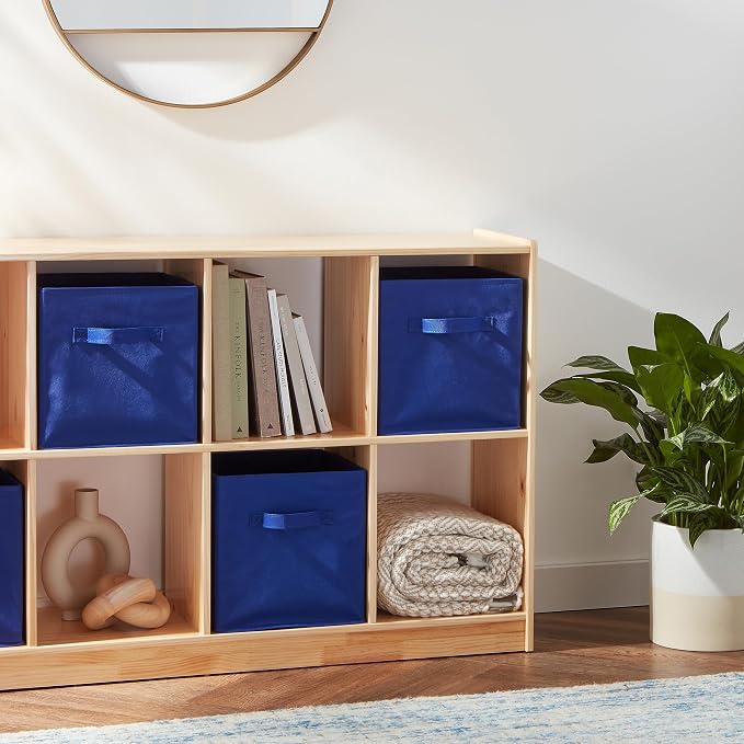 Amazon Basics Cube Organizer Storage Bins Handles, Collapsible Fabric,