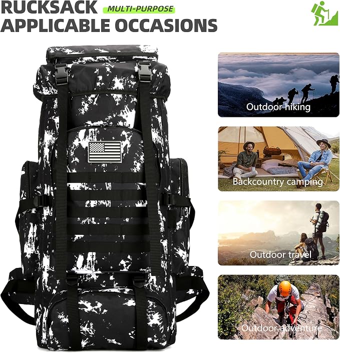 King'sGuard 70L Camping Hiking Backpack Tactical Backpack Military Molle