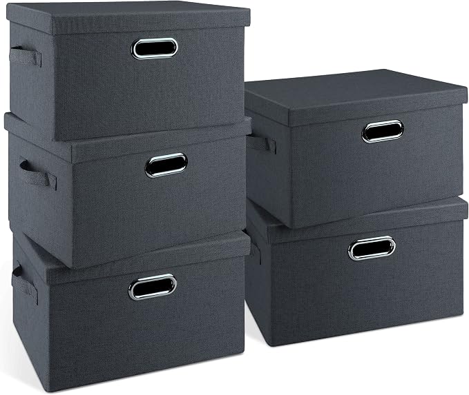 Medium 15" 21 Quart Collapsible Stackable Storage Bins