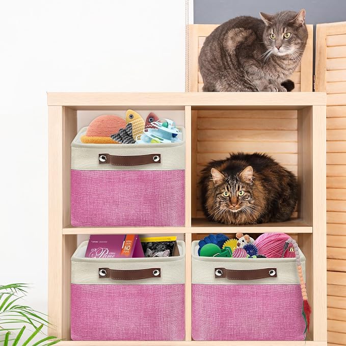 SIMPLE HOUSEWARE Large Fabric Storage Bin, 3 Pack