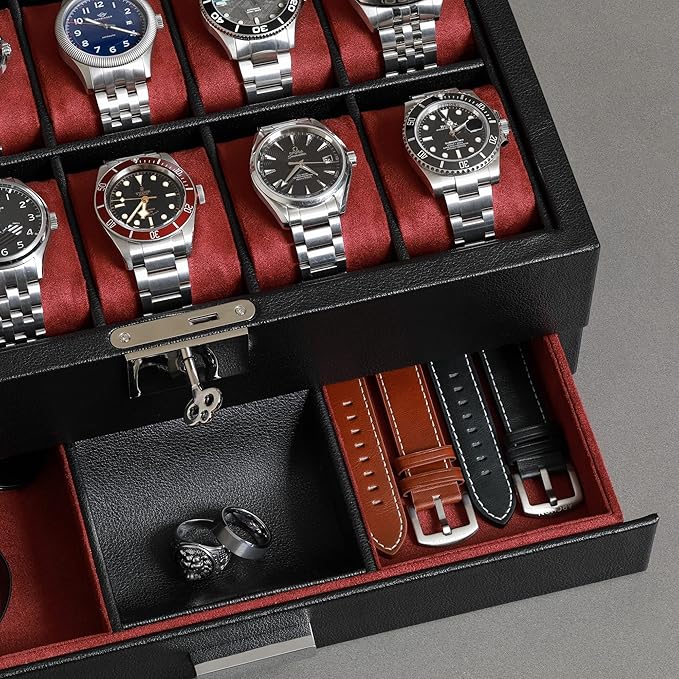 ROTHWELL 10-Slot Watch Box in Leather