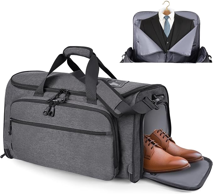Garment Duffle Bags for Travel, YKK Zippers Carry On Convertible Suit Bag