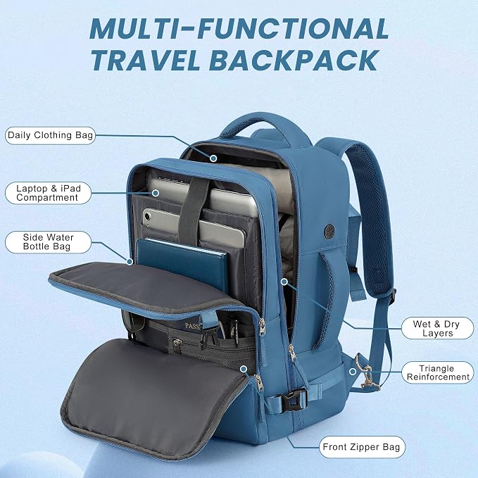 Travel laptop Backpack for Men Women, Personal Item Size Flight Approved