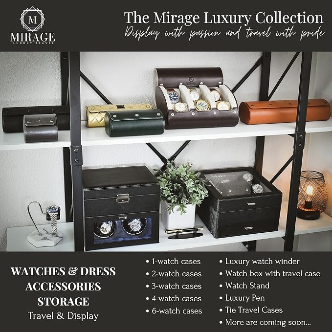 2 Watch Roll Travel Case for Men