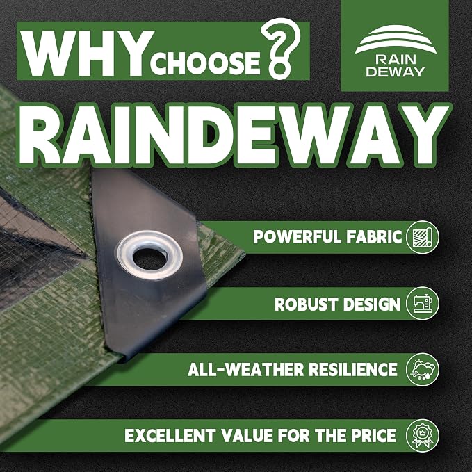 6x8 Feet Tarp Waterproof, Small Tarps, 9Mil Thick, Finished Size Tarps