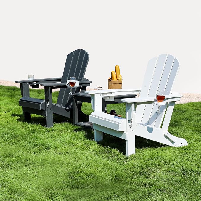 SERWALL Adirondack Chair with Cup Holders