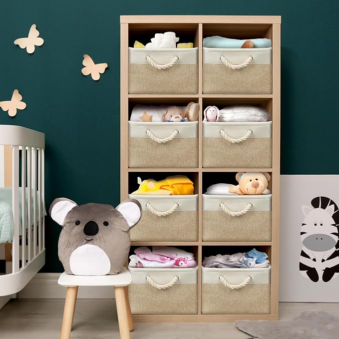 SIMPLE HOUSEWARE Large Fabric Storage Bin, 15.7" x 12"