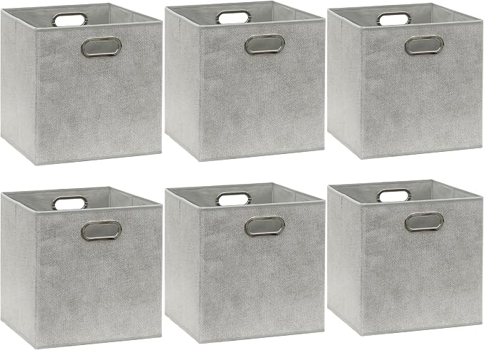 SIMPLE HOUSEWARE 11-Inch Collapsible Fabric Cube Storage Bin