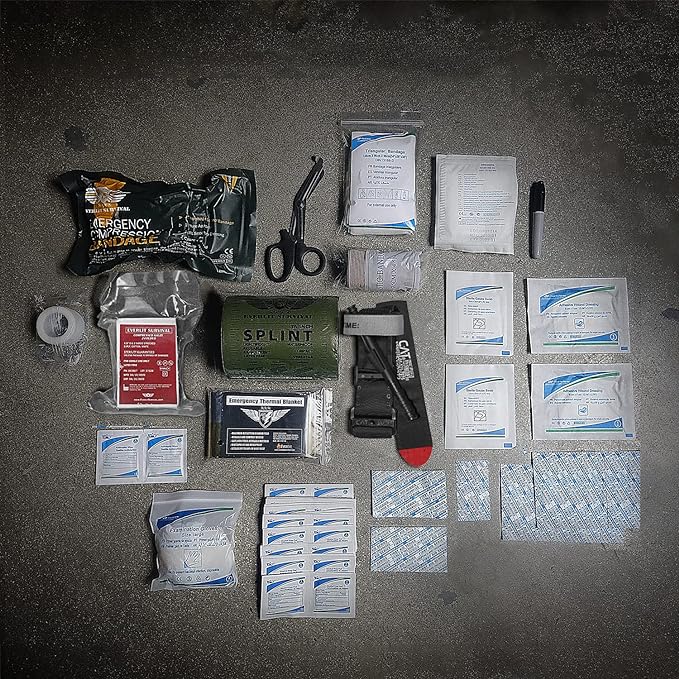 EVERLIT Emergency Trauma Kit, CAT GEN-7 Tourniquet 36" Splint, Military Combat
