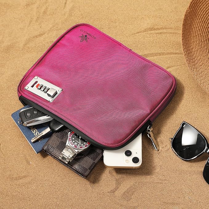 Anti-Theft Locking Beach Bag, 9x7.5-inch Portable Beach Safe