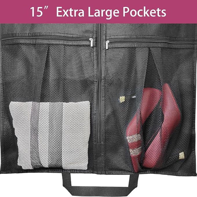 54" Garment Bags for Travel, 2 Pack Dress Bag for Hanging Clothes Storage