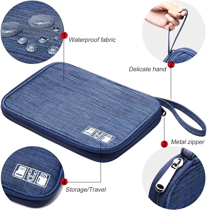 SELLYFELLY Travel Electronics Organizer Portable Cable Organizer Bag