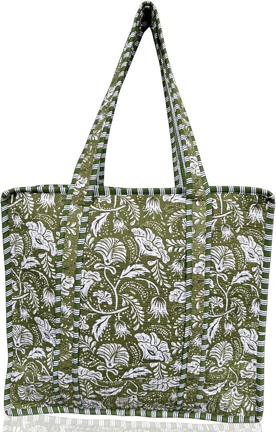 Cotton Quilted Tote Bag for Women – Large Beach & Travel Tote