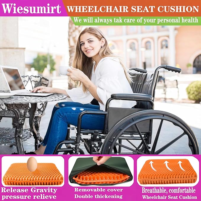 Plus Size Gel Seat Cushion for Long Sitting, Extra Large and Thick, Seat