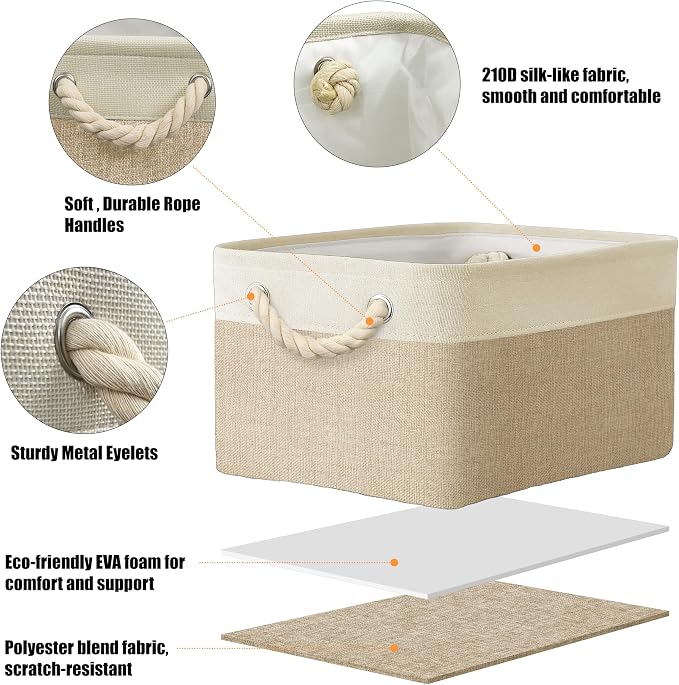 SIMPLE HOUSEWARE Large Fabric Storage Bin, 15.7" x 12"