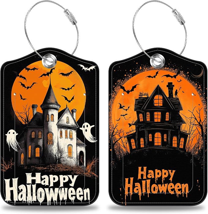 2 Pack Bat and Ghost Luggage Tags