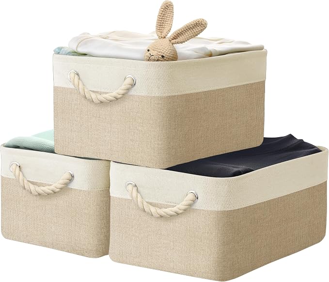 SIMPLE HOUSEWARE Large Fabric Storage Bin, 15.7" x 12"