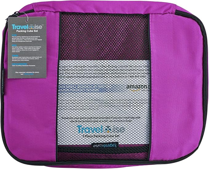 TravelWise Luggage Packing Organization Cubes 5 Pack, 1 Small, 2 Medium