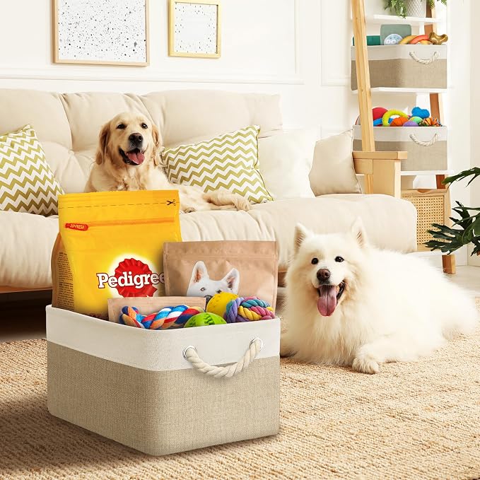 SIMPLE HOUSEWARE Large Fabric Storage Bin, 15.7" x 12"