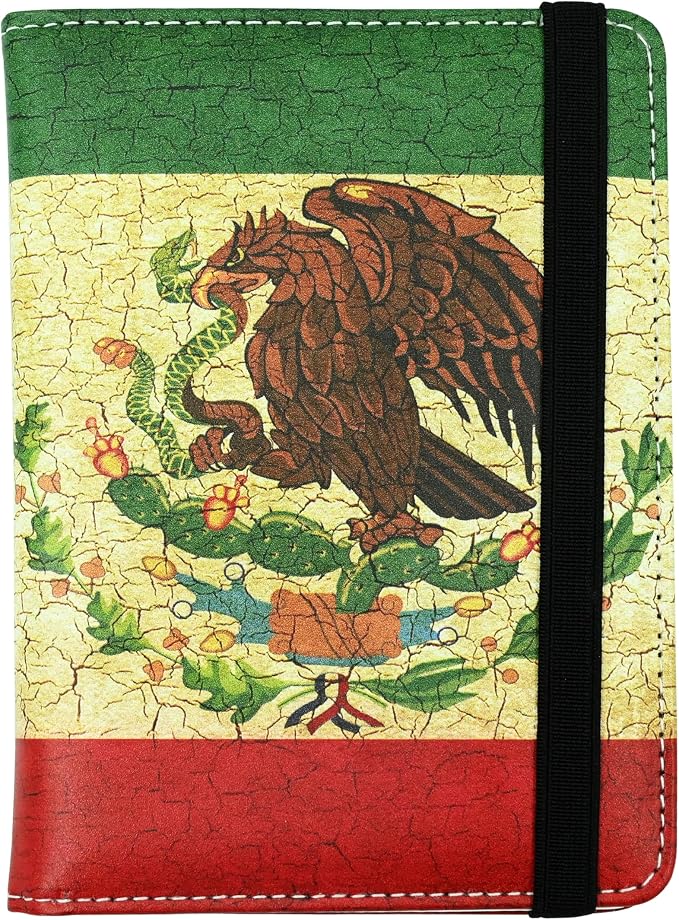Mexico Flag Passport Holder for Women and Men PU Leather Passport Cover for