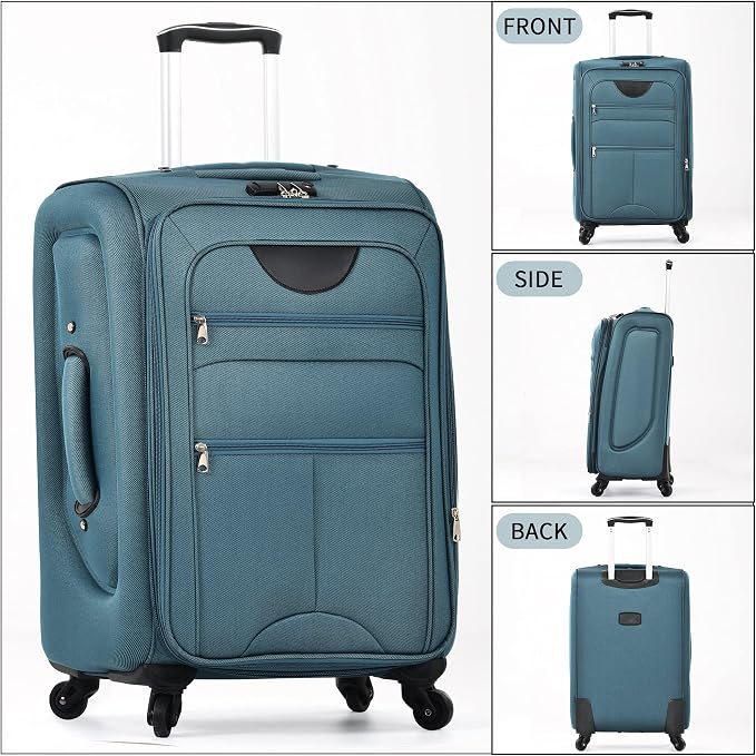 Merax Softside Luggage Set Softshell Lightweight 3 Piece Spinner Suitcase
