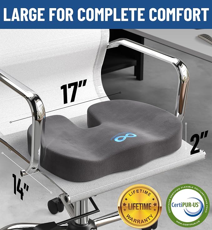 Everlasting Comfort Doctor Recommended Memory Foam Seat Cushion