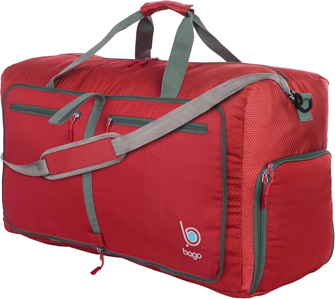 Bago Foldable Duffel Bags for Traveling Women & Men - 60L Medium Packable