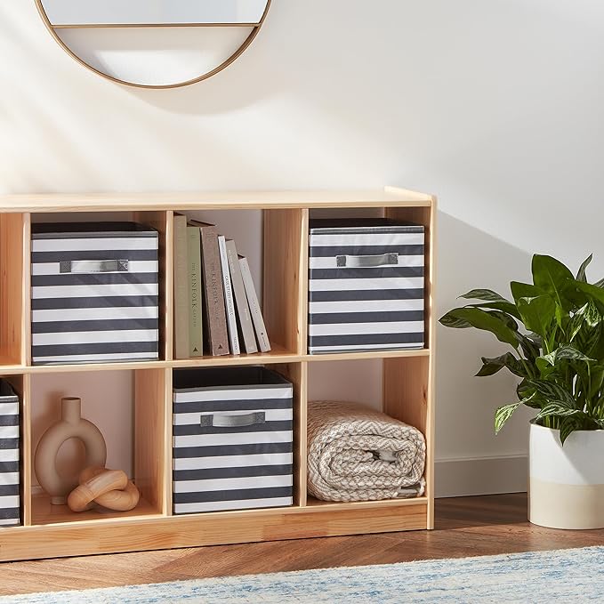 Amazon Basics Cube Organizer Storage Bins Handles, Collapsible Fabric,