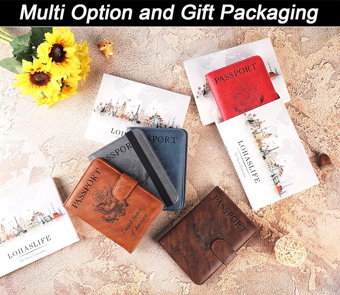 Passport Holder Cover Wallet Travel Essentials Leather Rfid Blocking Case