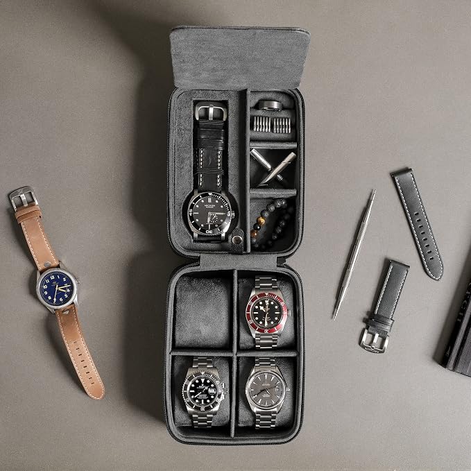 ROTHWELL 5 Watch Travel Case Storage Organizer