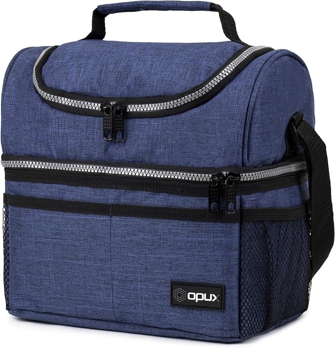OPUX Lunch Box For Men Women, Insulated Large Lunch Bag Adult Work, Double