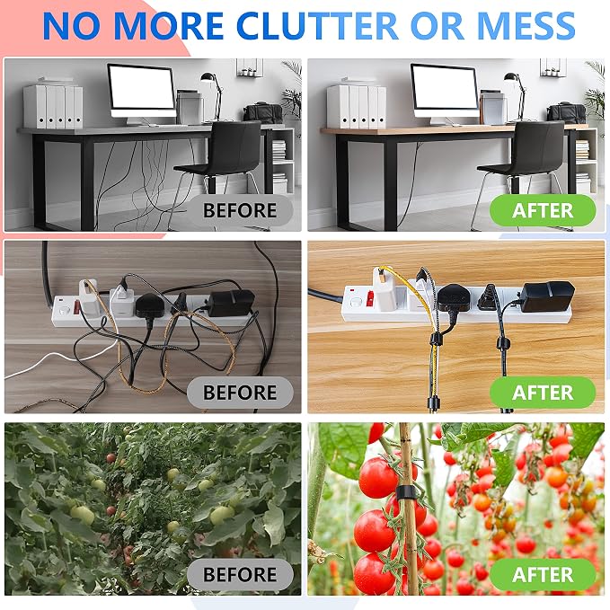 120 PCS 5/6/8 Inch Cord Wraps for Charging Cords – Data Cable Organizer Ties –
