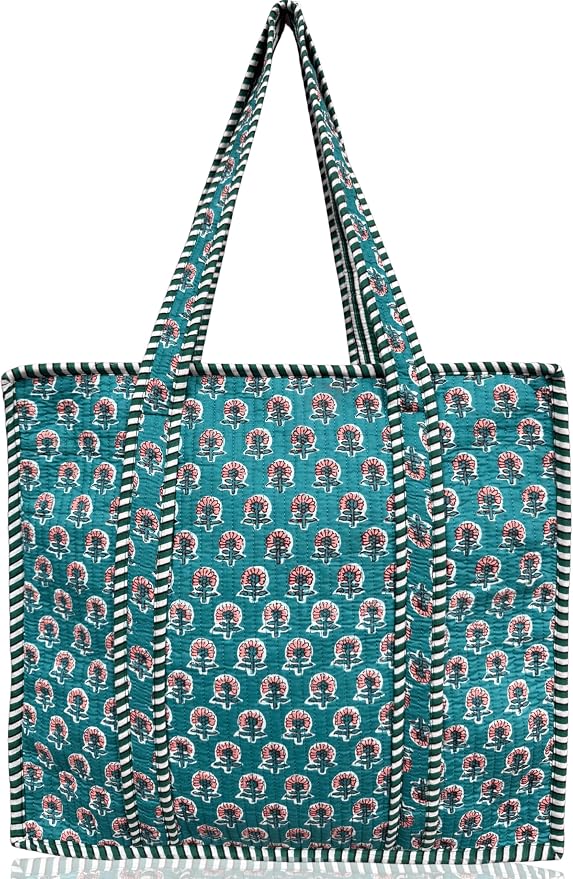Cotton Quilted Tote Bag for Women – Large Beach & Travel Tote