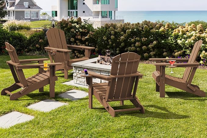 SERWALL Adirondack Chair with Cup Holders