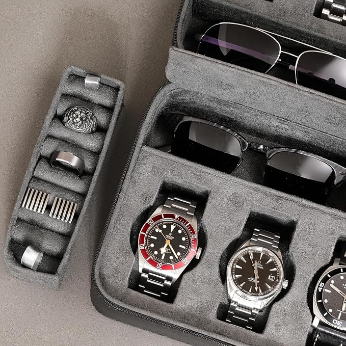 ROTHWELL 8 Watch Travel Case Storage Organizer