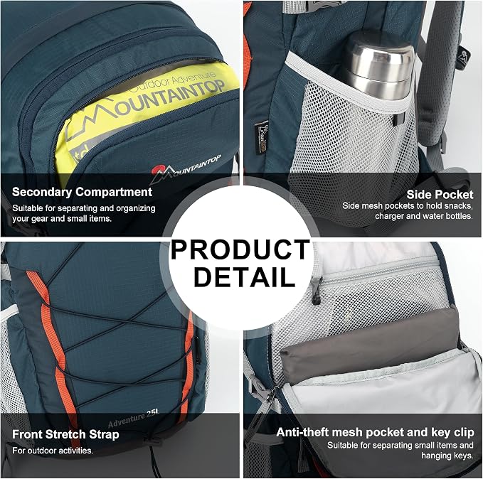 MOUNTAINTOP 25L/40L Hiking Backpack, Lightweight Travel Backpack