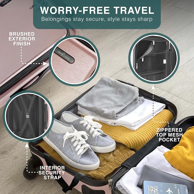 Luggage Sets 3 Piece, 22 Inch Carry on Luggage and 24 Inch Suitcases